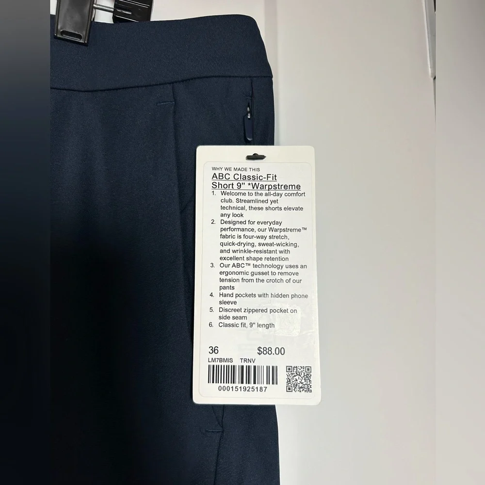 lululemon ABC golf shorts men’s size 36 9” inseam/length - Picture 3 of 8